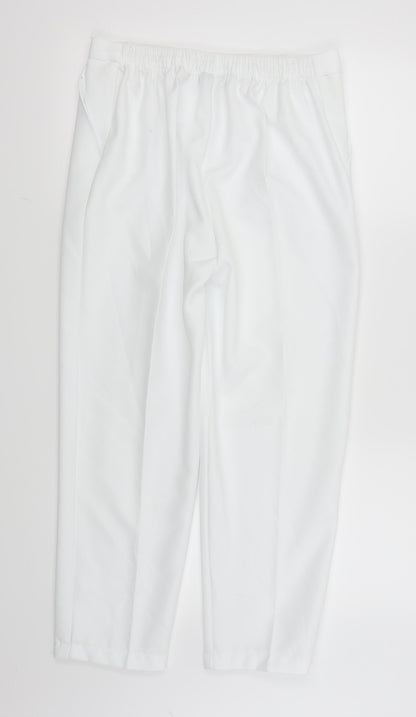 Womens UK Size 14 Preworn Regular Fit  White Trousers