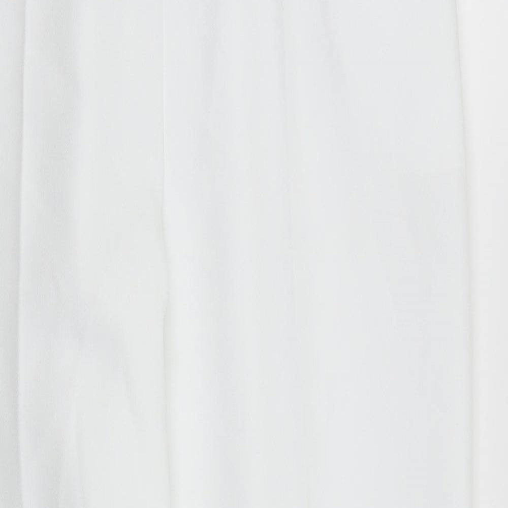 Womens UK Size 14 Preworn Regular Fit  White Trousers