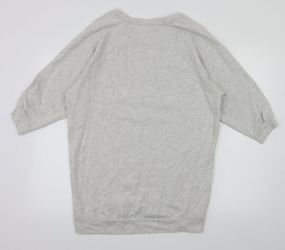 H&M Womens Grey Animal Print  Henley Jumper Size 10
