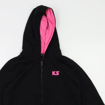 M&Co Girls Black   Full Zip Jumper Size 13 Years