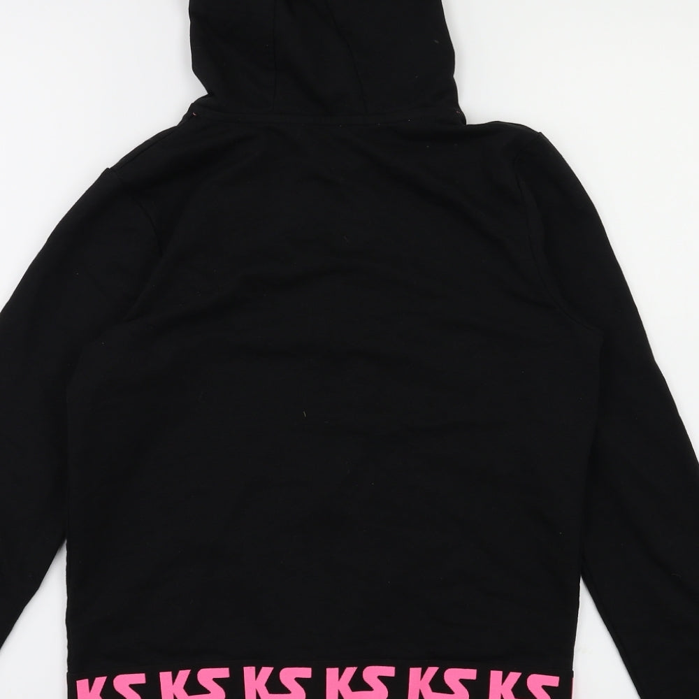 M&Co Girls Black   Full Zip Jumper Size 13 Years