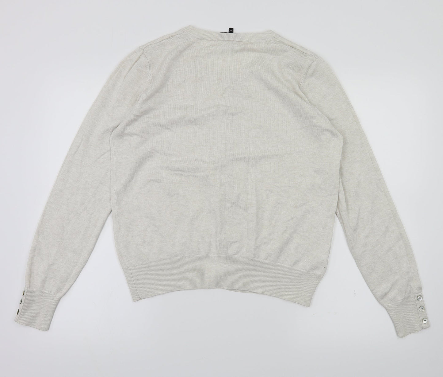 payapa Womens Ivory   Cardigan Jumper Size 16