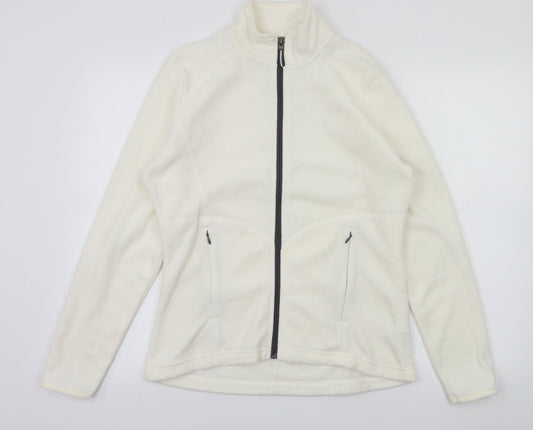 Marks & Spencer Womens Ivory   Full Zip Jumper Size 10