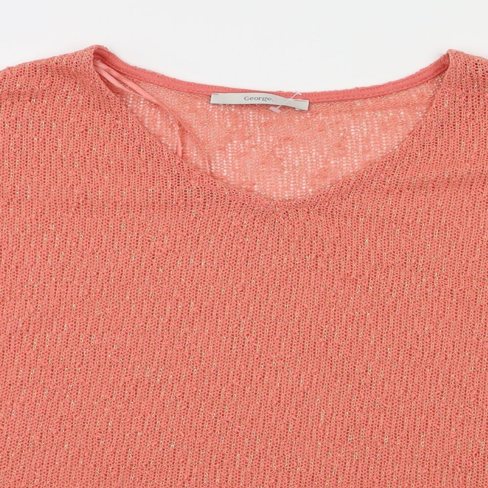 George Womens Orange   Basic T-Shirt Size 14