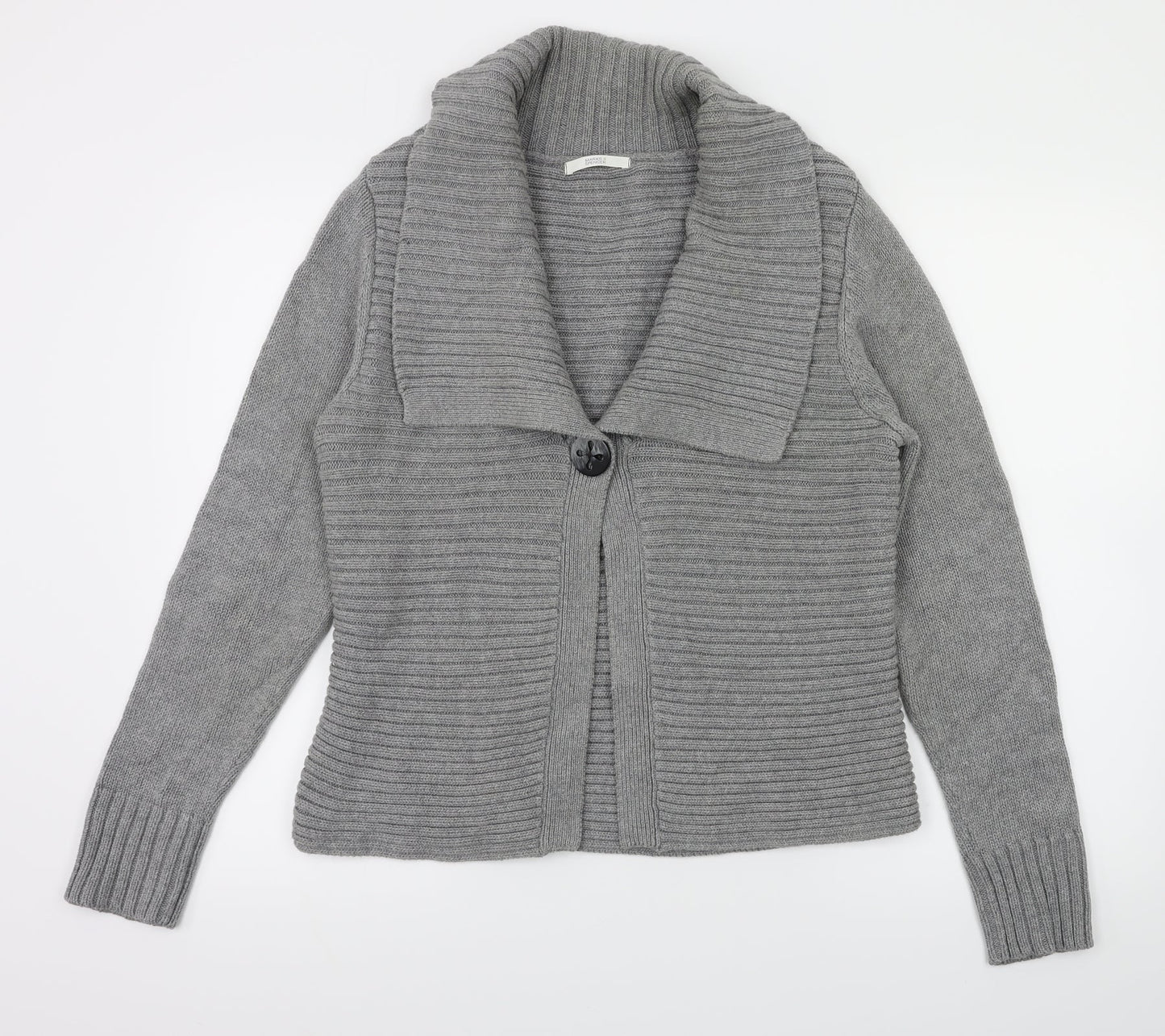 m&s Womens Grey   Cardigan Jumper Size 14