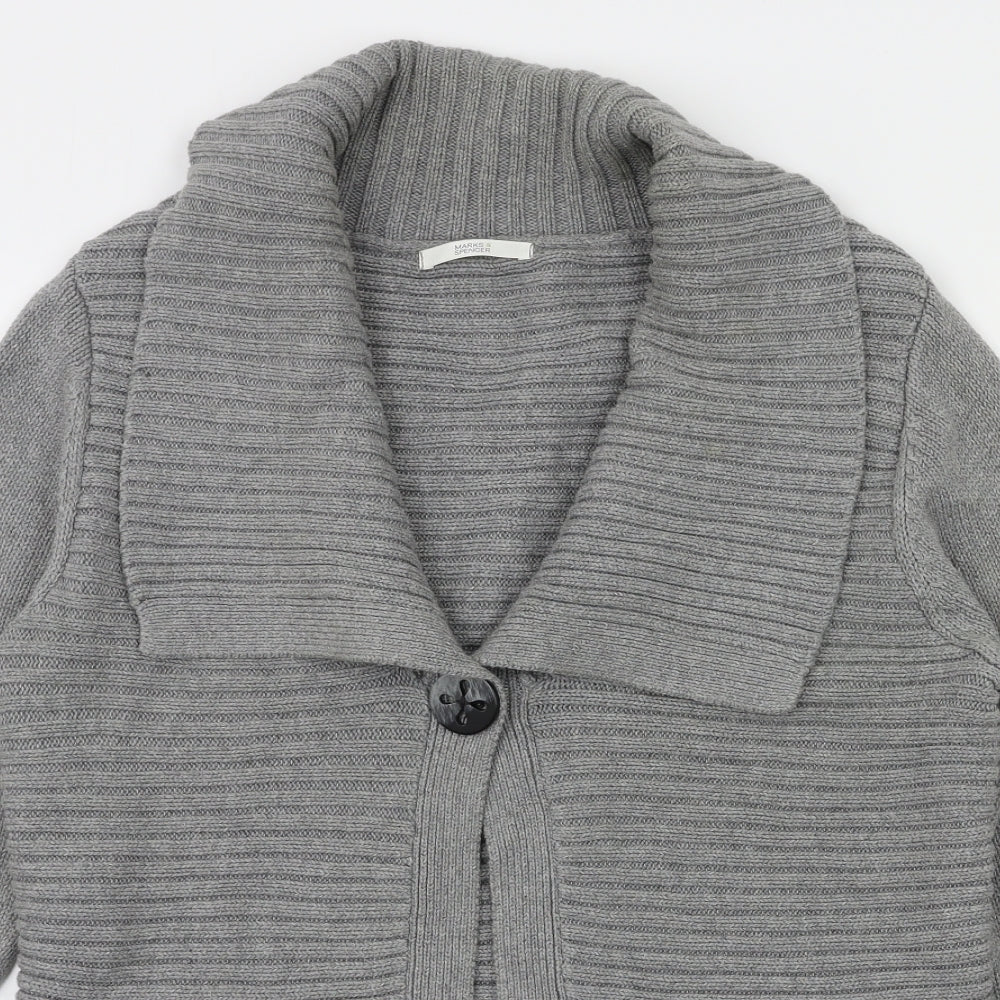 m&s Womens Grey   Cardigan Jumper Size 14