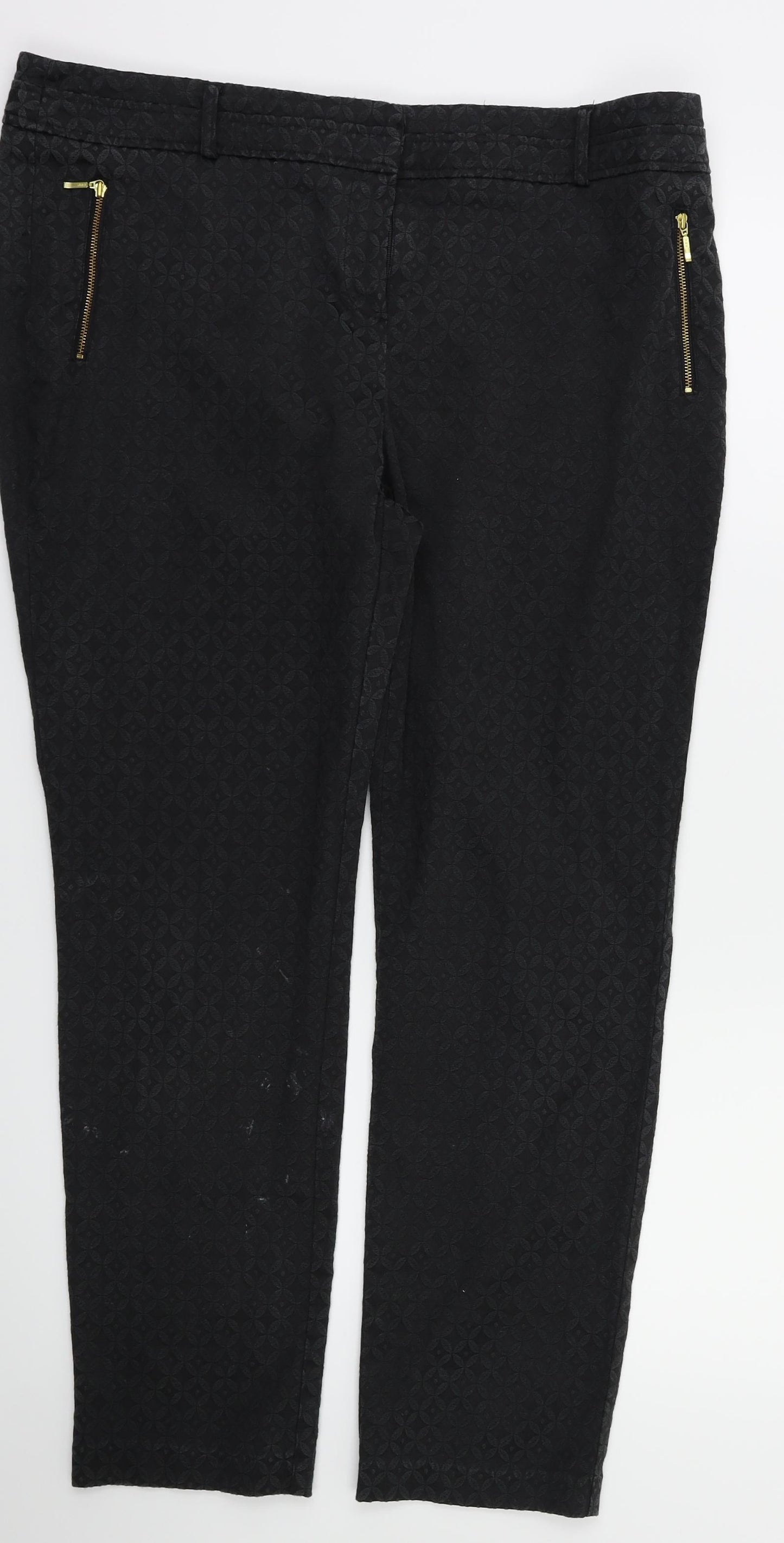 George Womens Grey Argyle/Diamond  Trousers  Size 16 L27 in