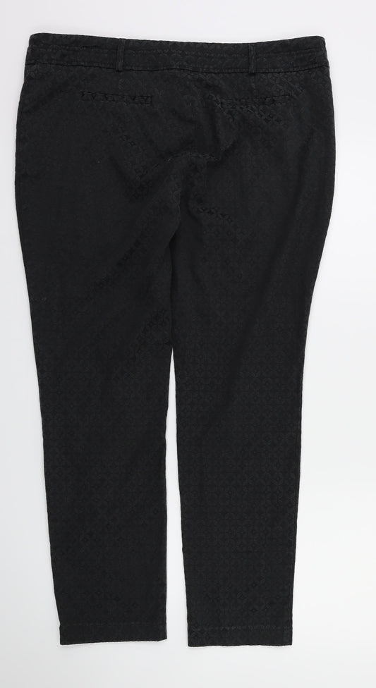 George Womens Grey Argyle/Diamond  Trousers  Size 16 L27 in