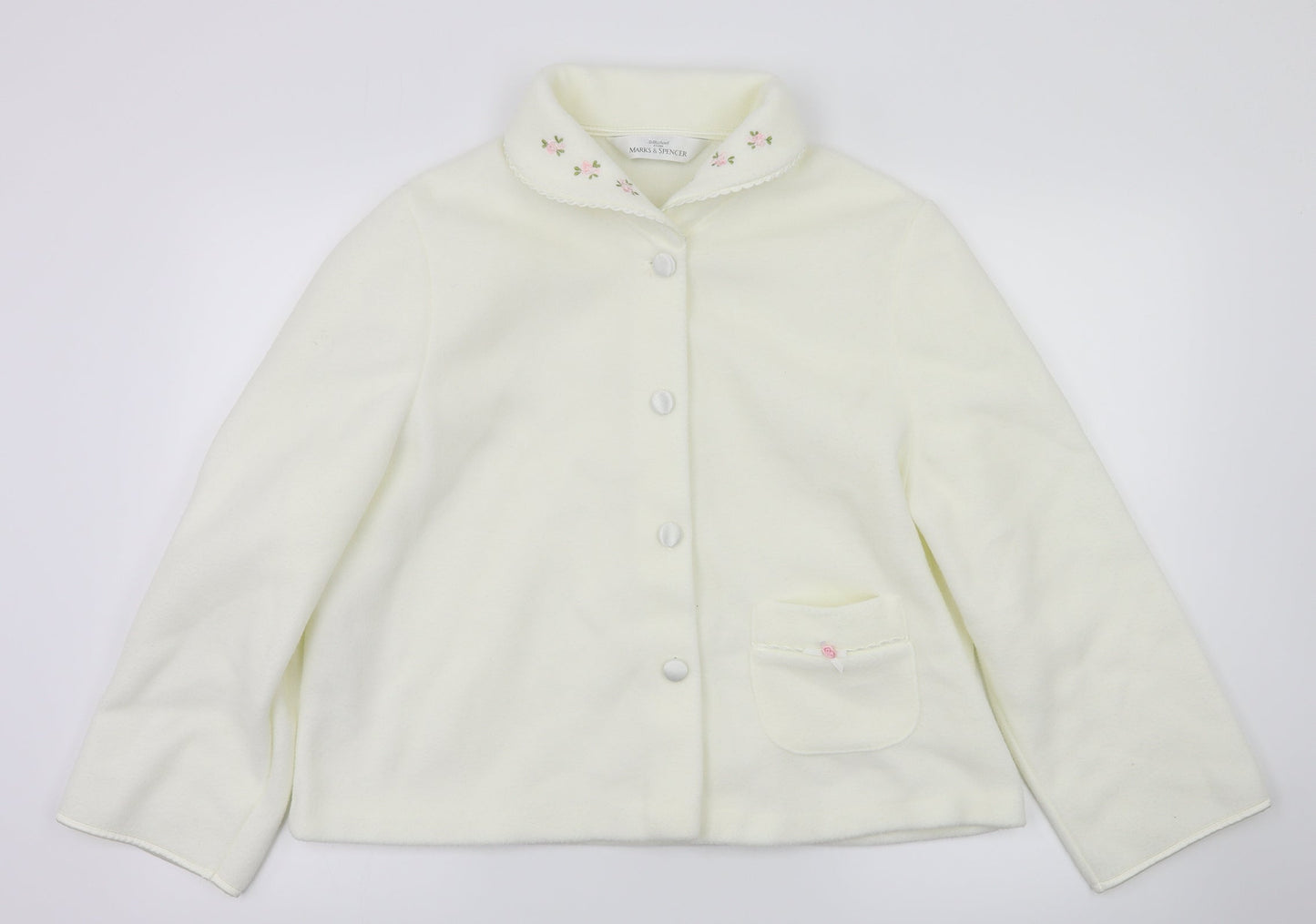 m&s Womens White   Cardigan Jumper Size 12