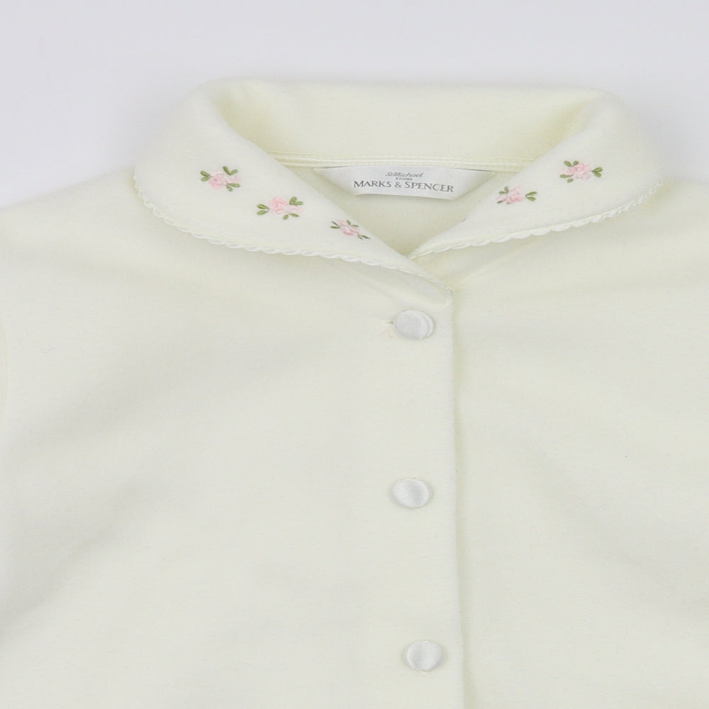 m&s Womens White   Cardigan Jumper Size 12