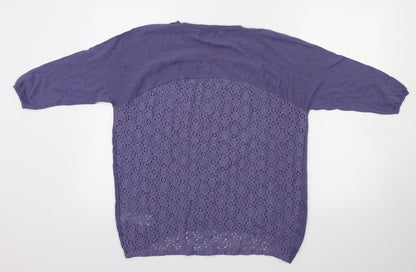 Womens UK Size 10 New Look Purple Basic T-Shirt