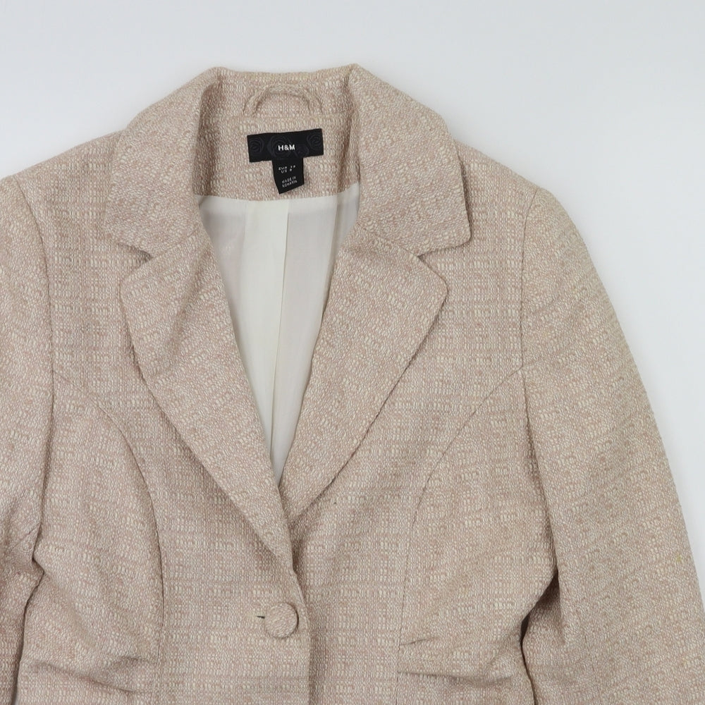 Womens UK Size 10 H&M Pink Jacket