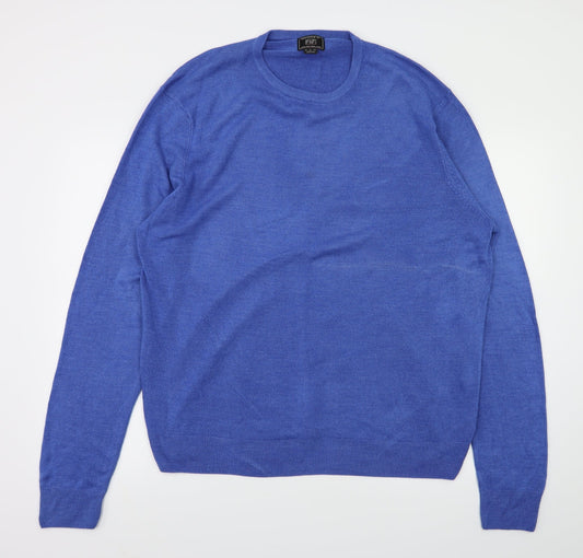 F&F Mens Blue Houndstooth  Pullover Sweatshirt Size XL