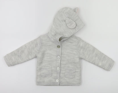 F&F  Grey Animal Print  Basic Jacket Jacket Size 3-6 Months