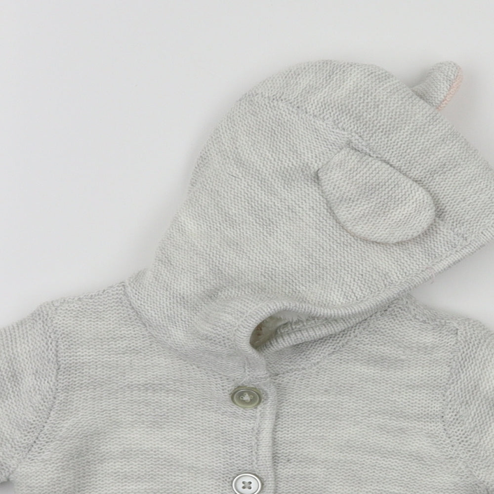 F&F  Grey Animal Print  Basic Jacket Jacket Size 3-6 Months