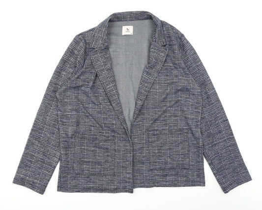 TU Womens Blue Plaid  Jacket  Size 16