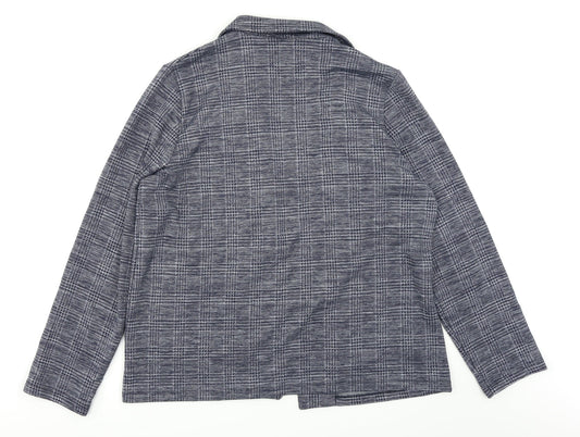 TU Womens Blue Plaid  Jacket  Size 16