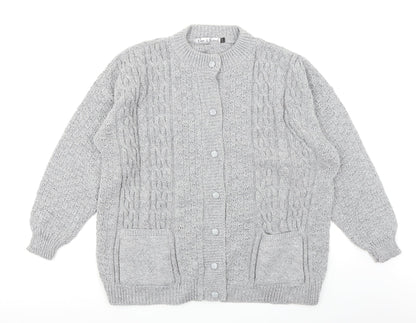 Pure & Natural Womens Grey   Cardigan Jumper Size L