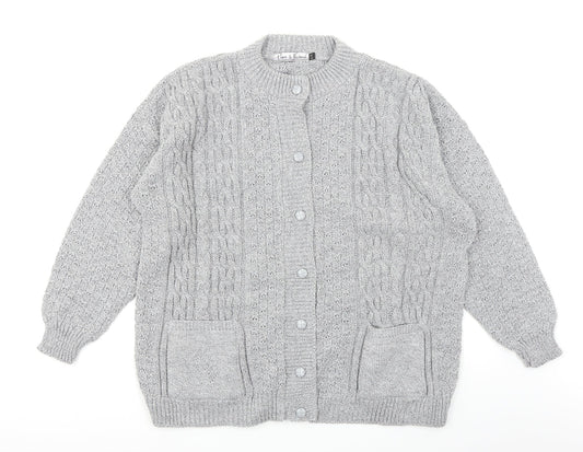 Pure & Natural Womens Grey   Cardigan Jumper Size L