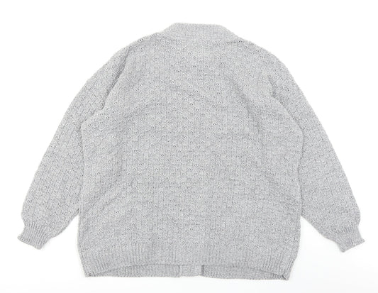 Pure & Natural Womens Grey   Cardigan Jumper Size L