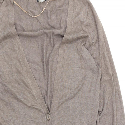 H&M Womens Brown  Knit Cardigan Jumper Size S