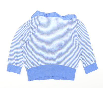 Red Herring Womens Blue Striped  Cardigan Jumper Size 12