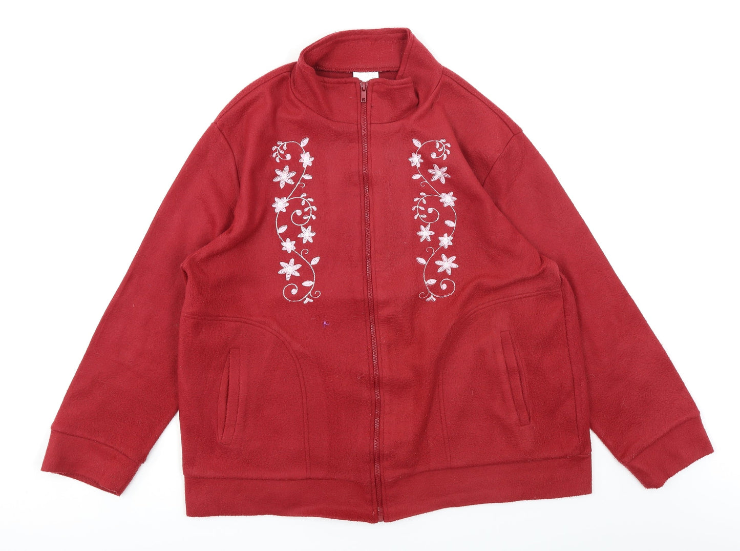 Anne De Lancay Womens Red   Full Zip Sweatshirt Size M
