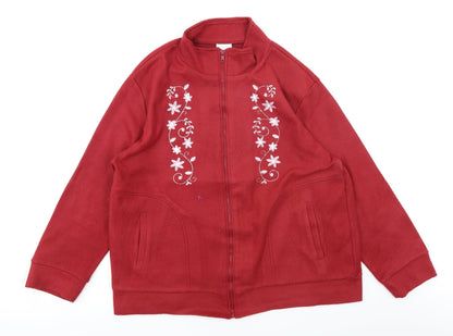 Anne De Lancay Womens Red   Full Zip Sweatshirt Size M