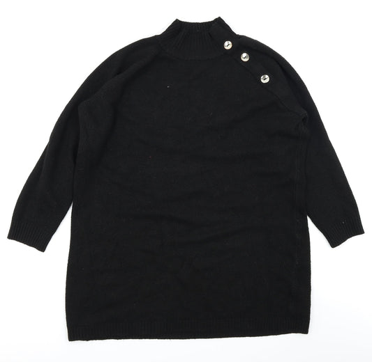 Peacocks Womens Black  Knit Pullover Jumper Size L