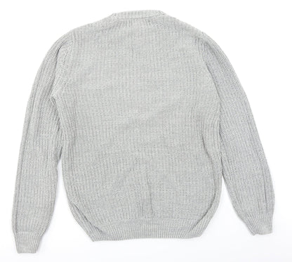 Primark Mens Grey  Knit Pullover Jumper Size S