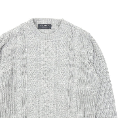 Primark Mens Grey  Knit Pullover Jumper Size S