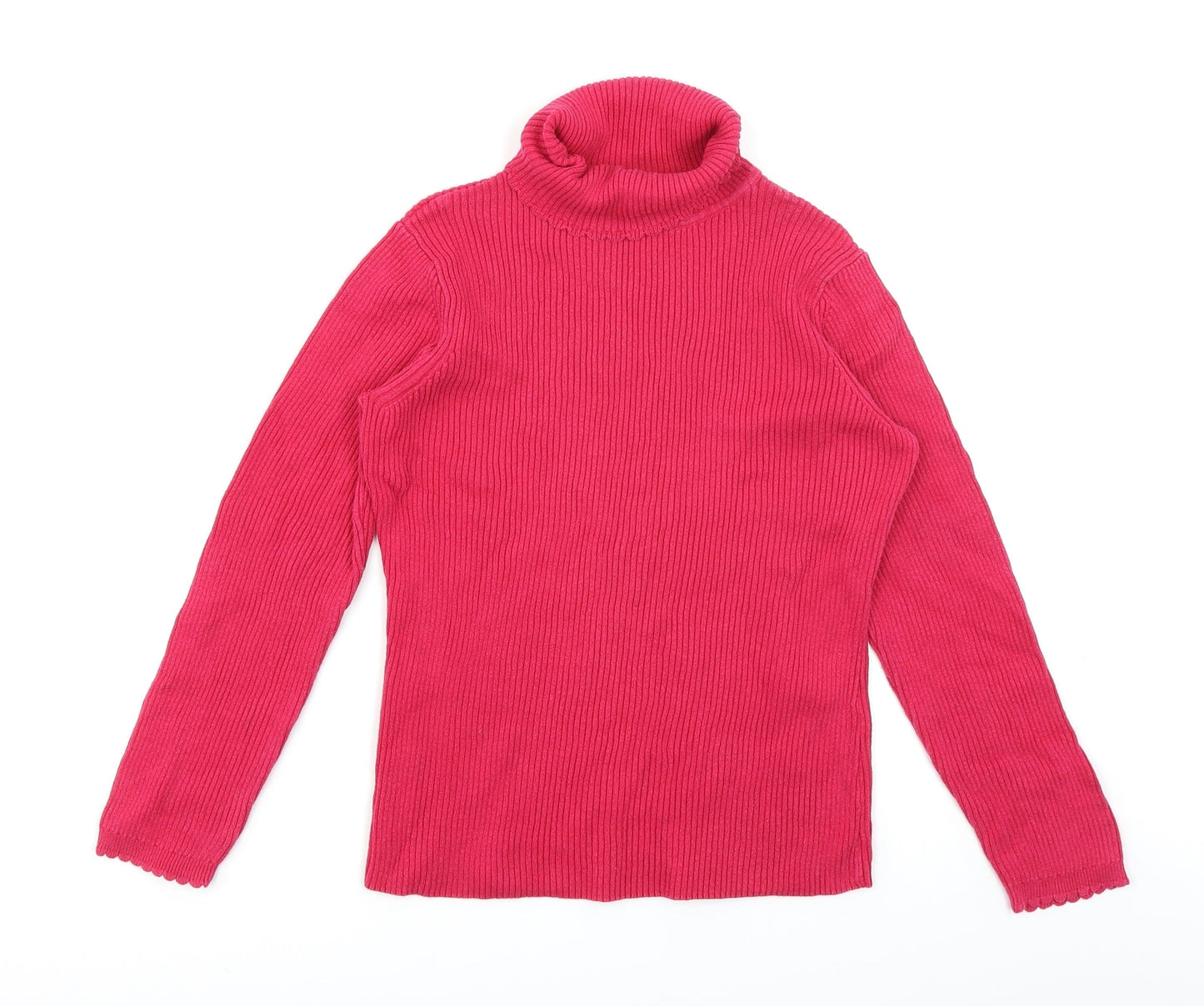 George Girls Pink   Pullover Jumper Size 9-10 Years  - Lettuce Edging
