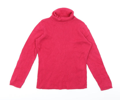 George Girls Pink   Pullover Jumper Size 9-10 Years  - Lettuce Edging