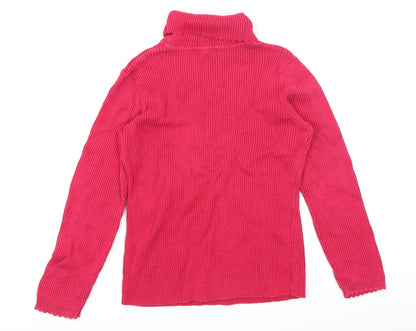 George Girls Pink   Pullover Jumper Size 9-10 Years  - Lettuce Edging