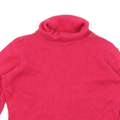 George Girls Pink   Pullover Jumper Size 9-10 Years  - Lettuce Edging