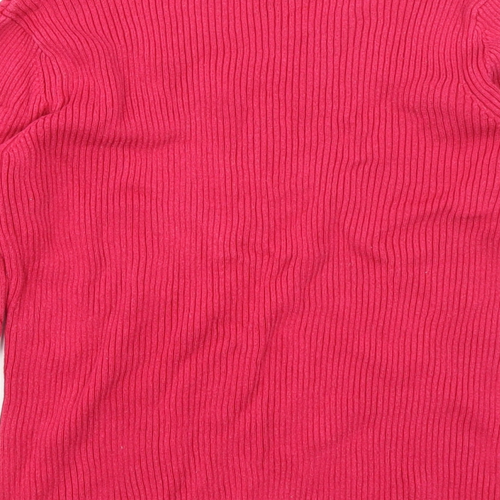 George Girls Pink   Pullover Jumper Size 9-10 Years  - Lettuce Edging