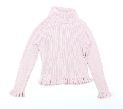 Matalan Girls Pink  Knit Pullover Jumper Size 10 Years