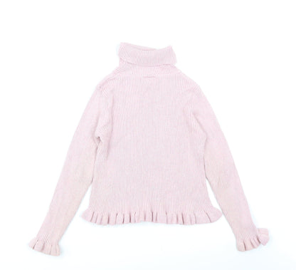Matalan Girls Pink  Knit Pullover Jumper Size 10 Years