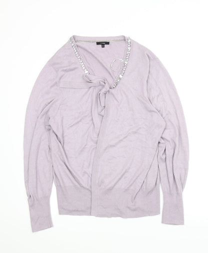 Linea Womens Purple   Cardigan Jumper Size 2XL