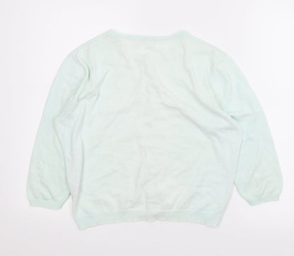 Paraphrase Girls Green Floral  Cardigan Jumper Size L