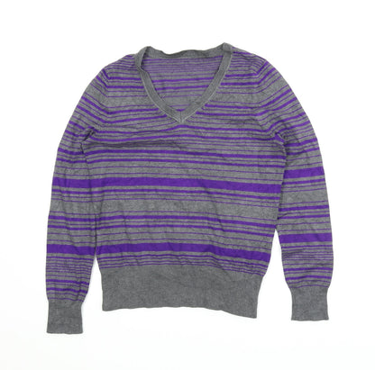 Preworn Mens Purple Striped  Pullover Jumper Size S