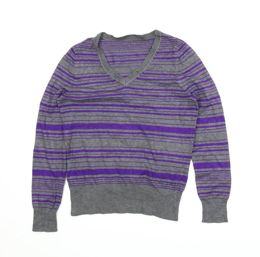 Preworn Mens Purple Striped  Pullover Jumper Size S