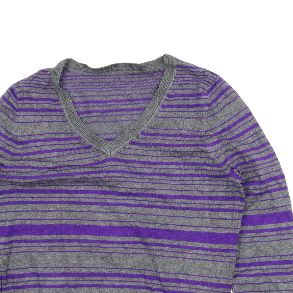 Preworn Mens Purple Striped  Pullover Jumper Size S