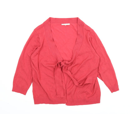 Anna Rose Womens Red   Cardigan Jumper Size L