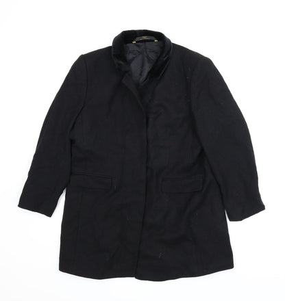Womens UK Size 16 M&S Black Pea Coat