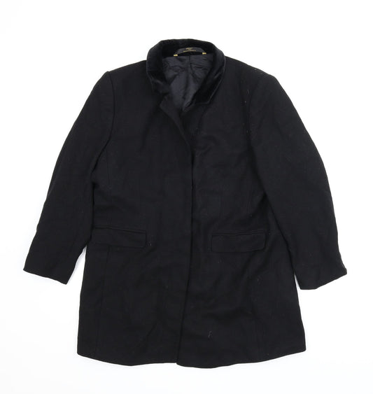 Womens UK Size 16 M&S Black Pea Coat