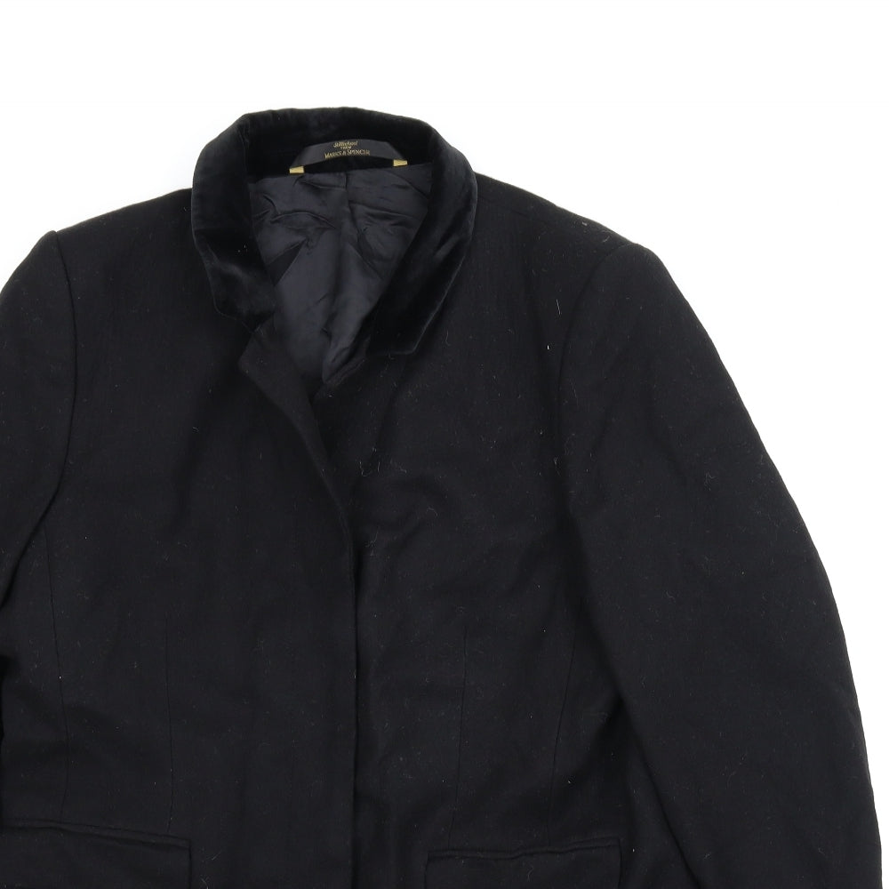 Womens UK Size 16 M&S Black Pea Coat