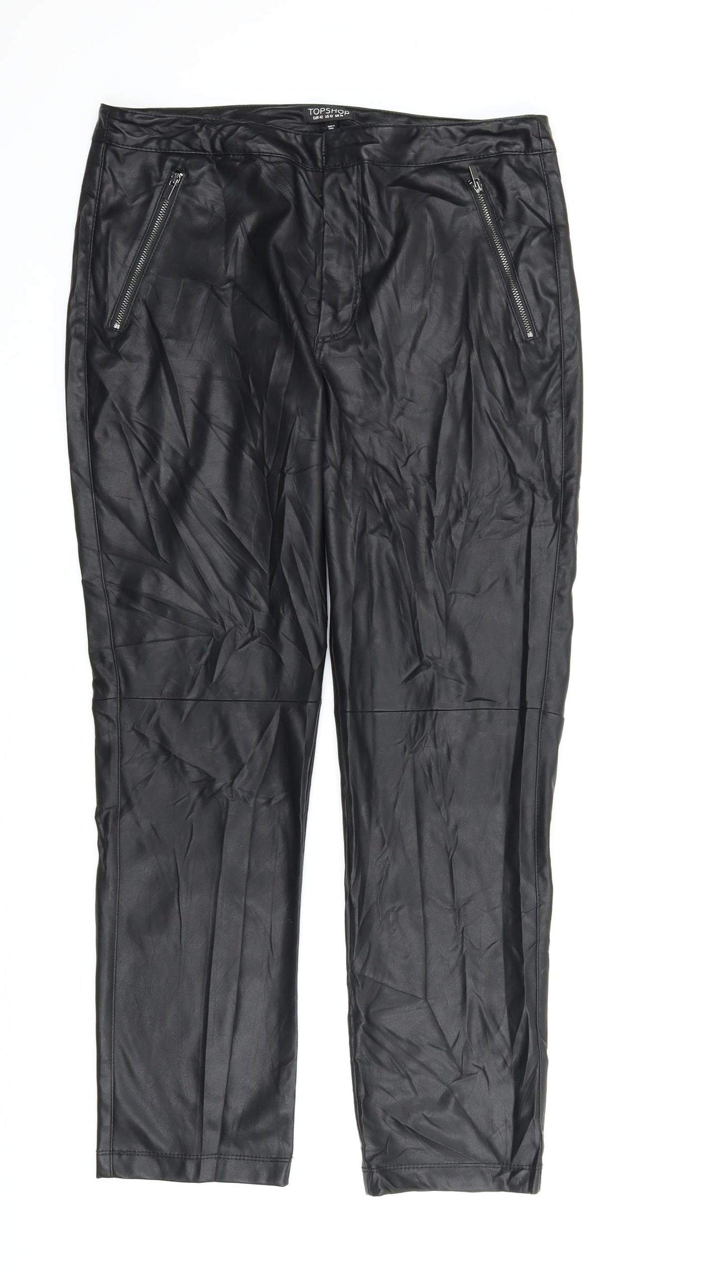 Topshop Womens Black   Trousers  Size 14 L26 in