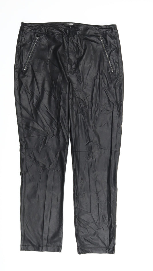 Topshop Womens Black   Trousers  Size 14 L26 in
