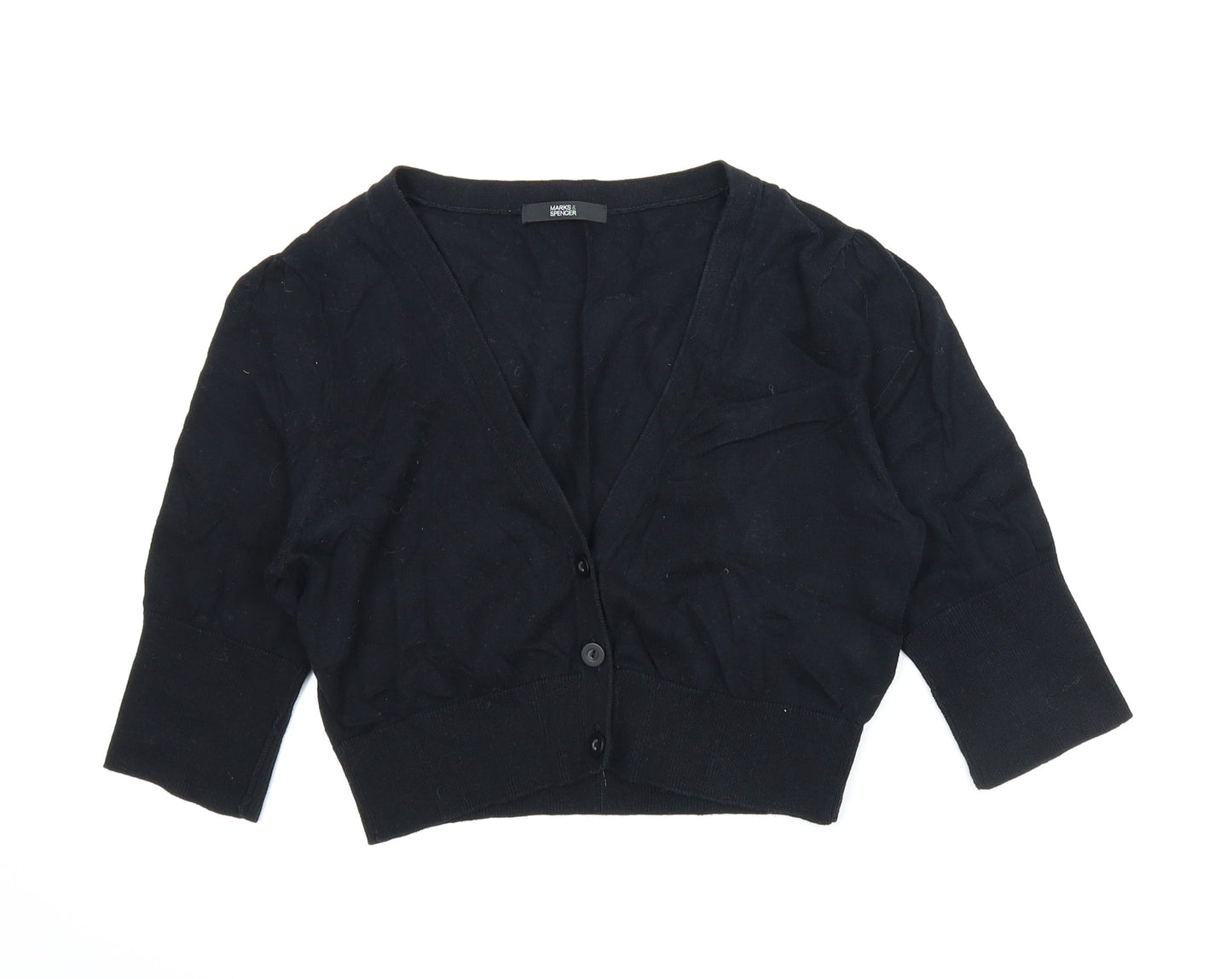 M&S Womens Black   Cardigan Jumper Size 12